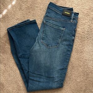 EXPRESS medium wash ultra high rise modern straight jeans